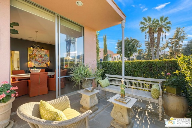 balcony featuring a patio area