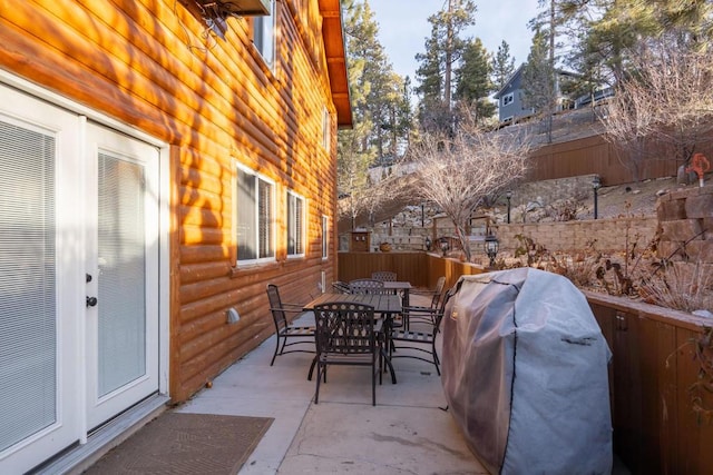 view of patio / terrace featuring a grill