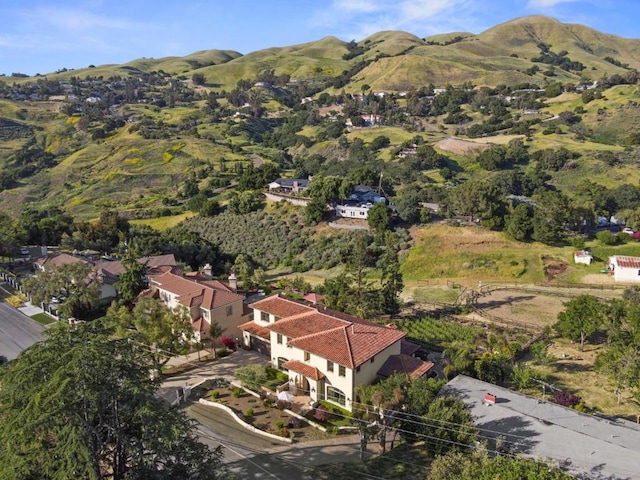 aerial view featuring a mountain view