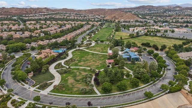 aerial view featuring a mountain view