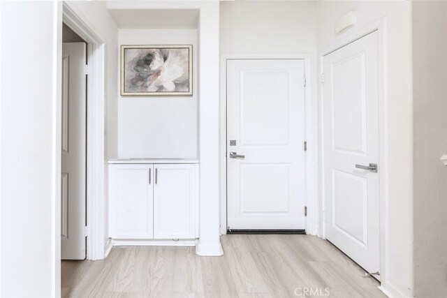 hall featuring light hardwood / wood-style floors