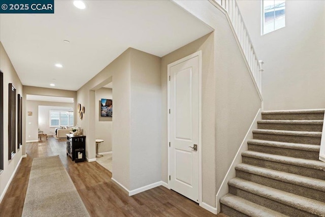 hall featuring hardwood / wood-style floors