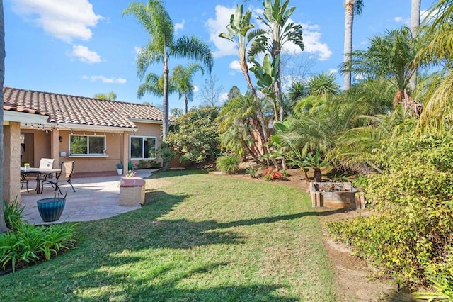 view of yard with a patio area