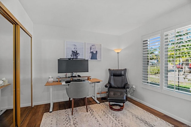 office featuring dark hardwood / wood-style floors