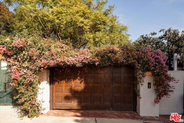 view of garage