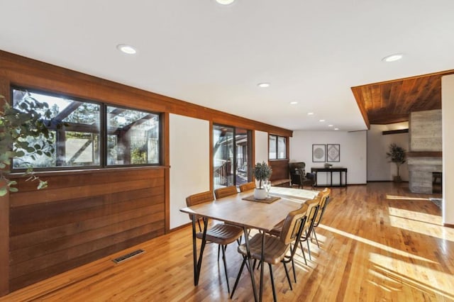 dining room featuring light hardwood / wood-style flooring