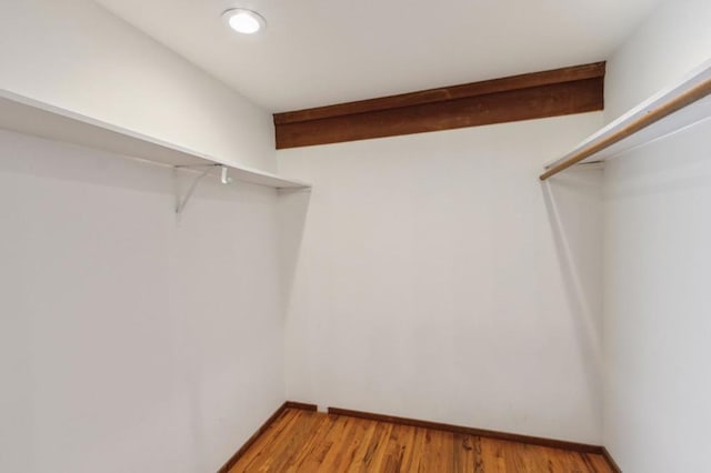 walk in closet featuring hardwood / wood-style flooring