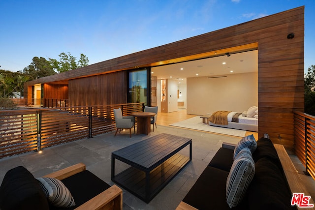 exterior space with outdoor lounge area