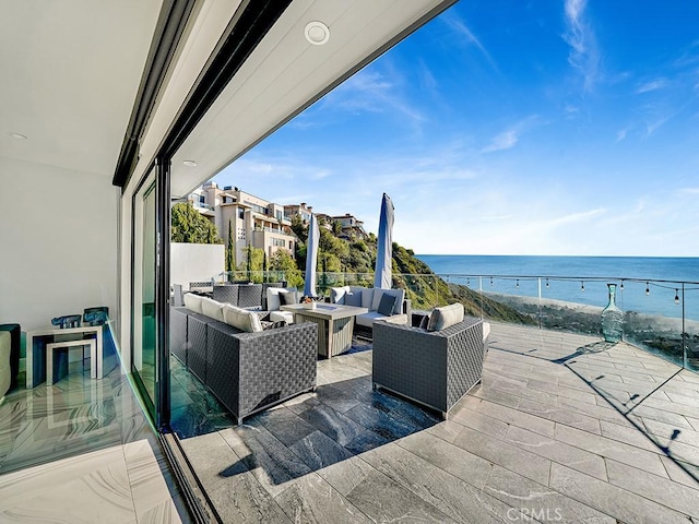 1380 Skyline Dr, Laguna Beach, CA 92651 - view of patio / terrace featuring an outdoor hangout area and a water view