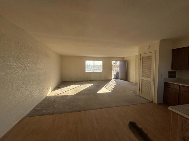 interior space with light hardwood / wood-style floors