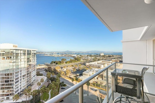 balcony with a water view