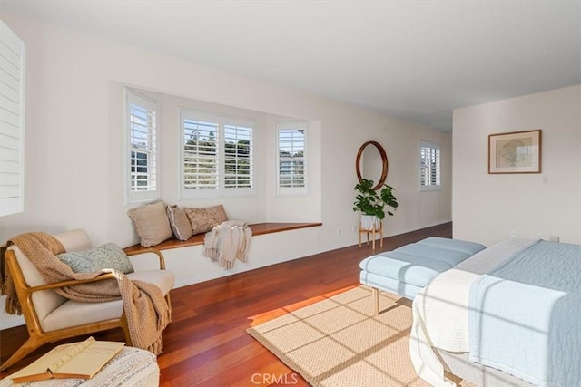 living room featuring dark hardwood / wood-style floors