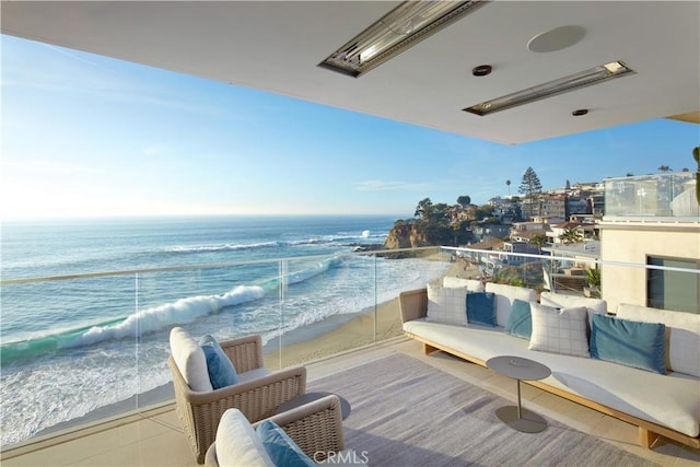 balcony with a water view