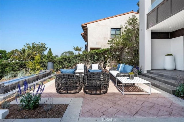 view of patio / terrace with an outdoor living space