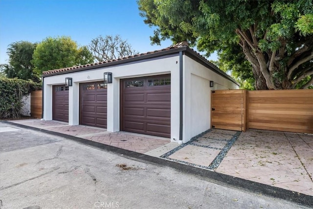 view of garage