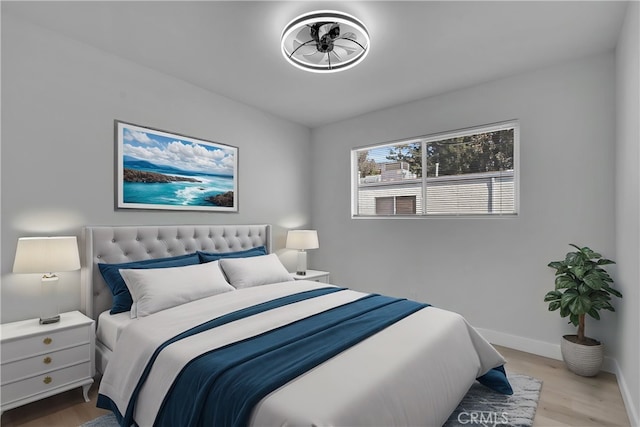 bedroom featuring light hardwood / wood-style floors