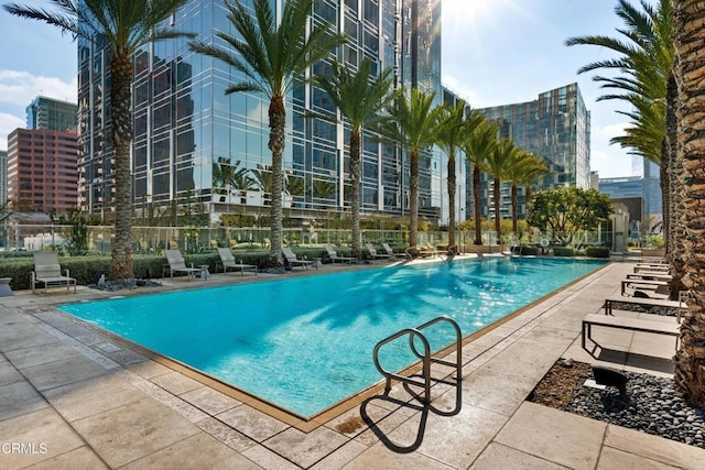 view of pool with a patio