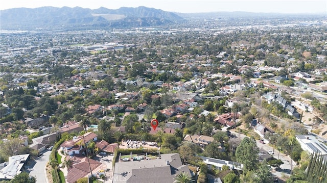 aerial view with a mountain view