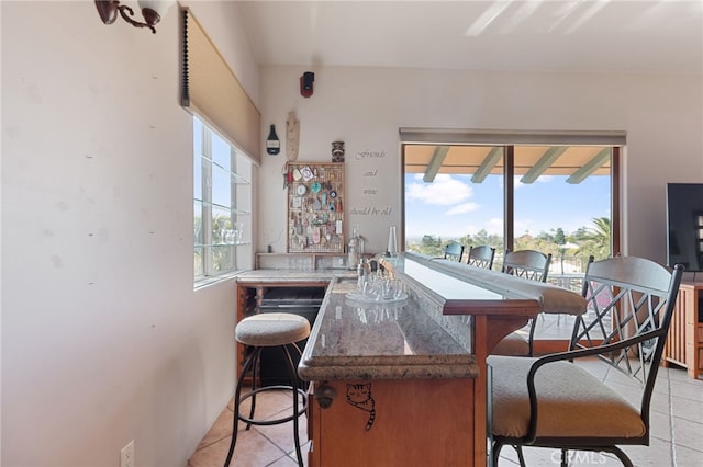 interior space featuring light tile patterned floors