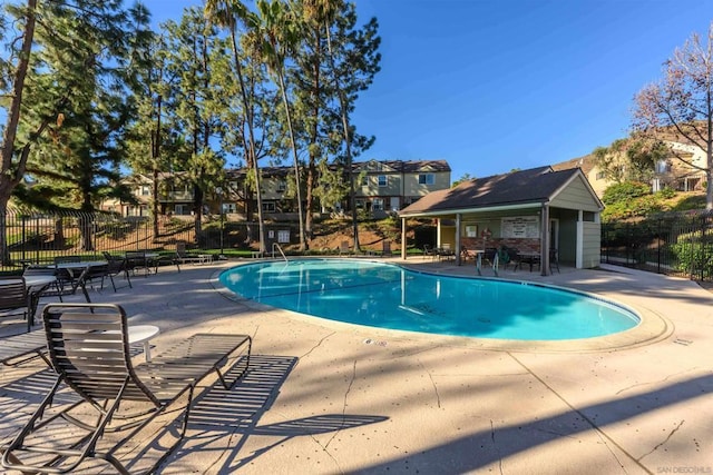 view of pool with a patio area