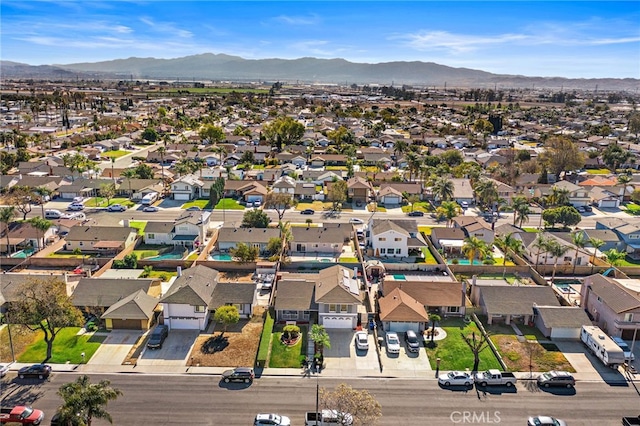 bird's eye view with a mountain view