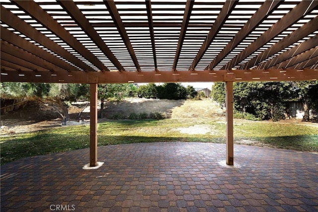 view of patio with a pergola