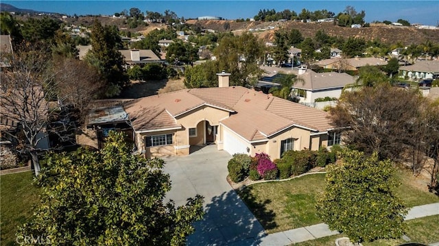 drone / aerial view with a residential view