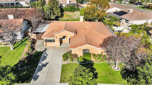 aerial view with a residential view