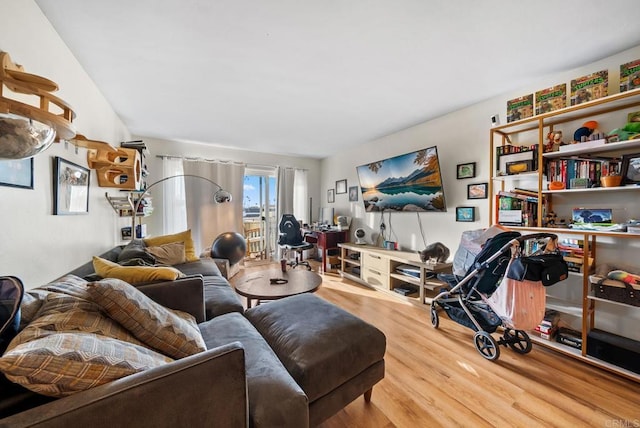 living room featuring hardwood / wood-style flooring