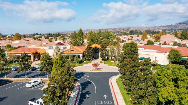 bird's eye view with a mountain view