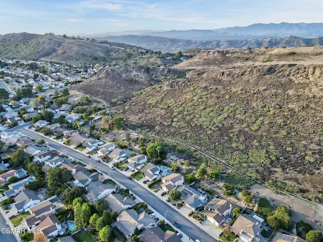 bird's eye view with a mountain view