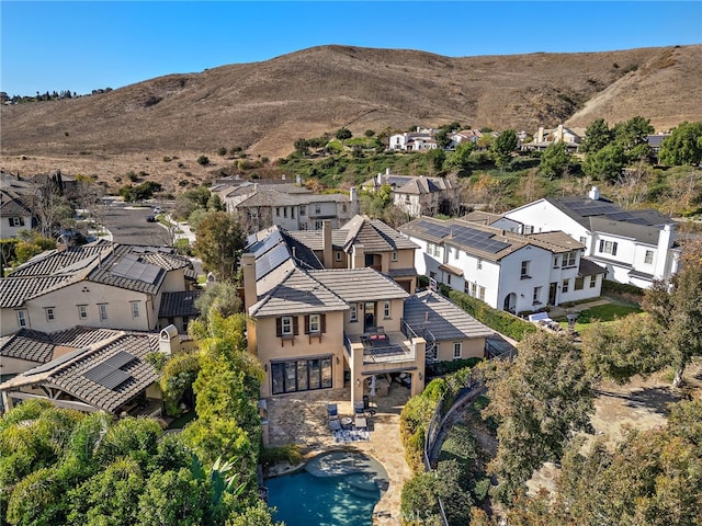 aerial view featuring a mountain view