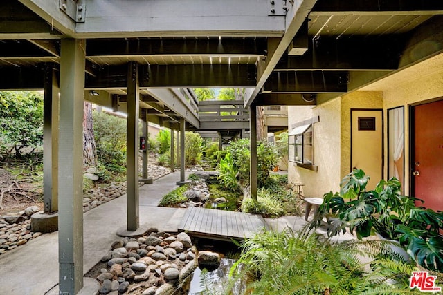 view of patio with a pergola