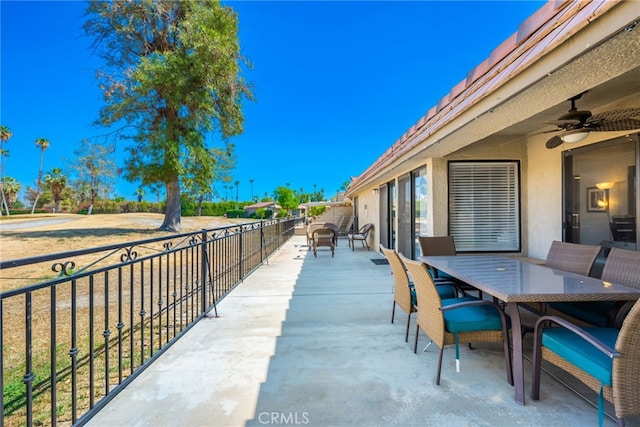 view of patio / terrace with ceiling fan