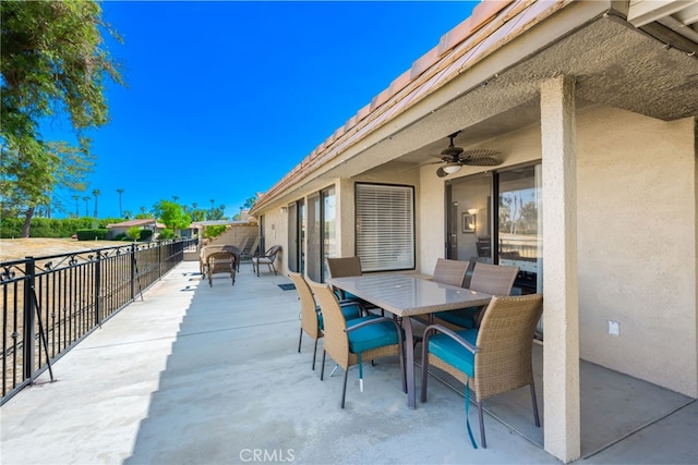 view of patio with ceiling fan