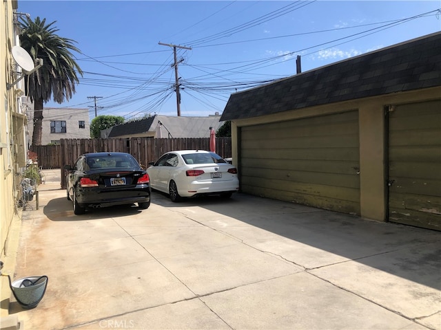 view of garage