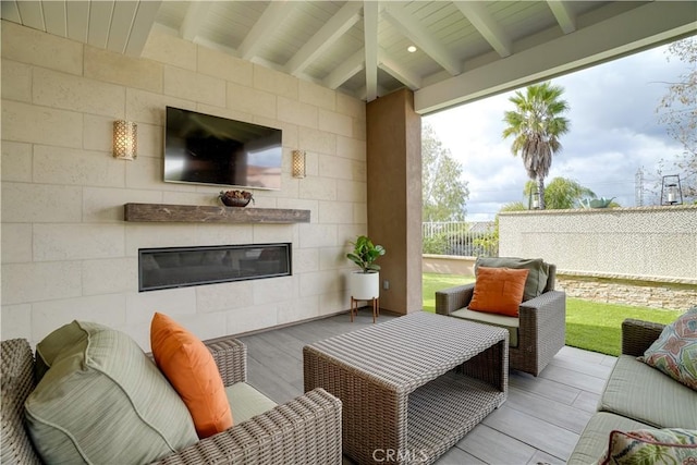 view of patio featuring an outdoor living space