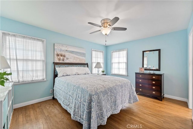 431 Preciado St, Pomona, CA 91768 - bedroom with ceiling fan, baseboards, and wood finished floors