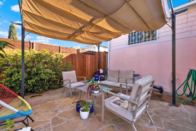 view of patio featuring outdoor lounge area