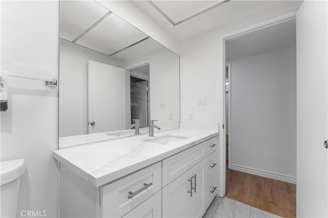 bathroom with toilet and vanity