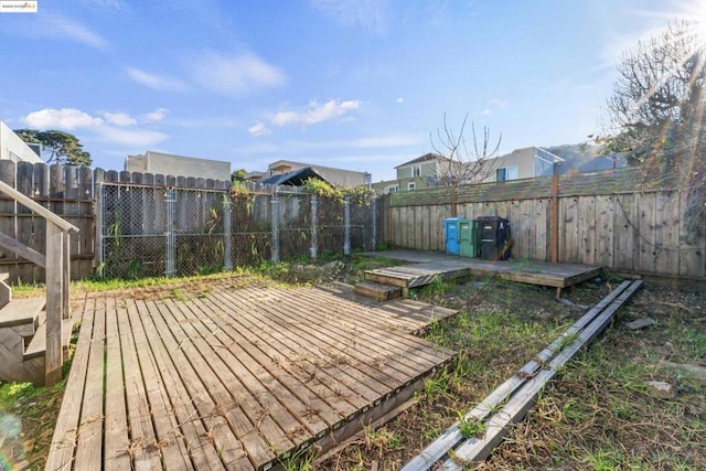 view of yard featuring a deck