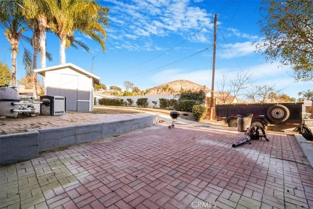 exterior space with a mountain view