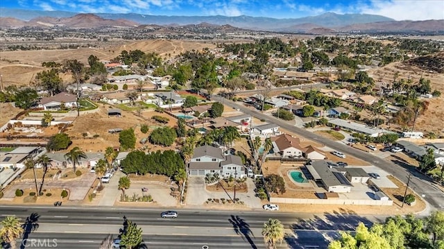 bird's eye view featuring a mountain view