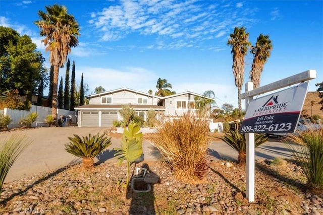 view of front of house featuring a garage