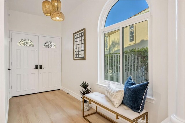 entryway featuring light wood-type flooring