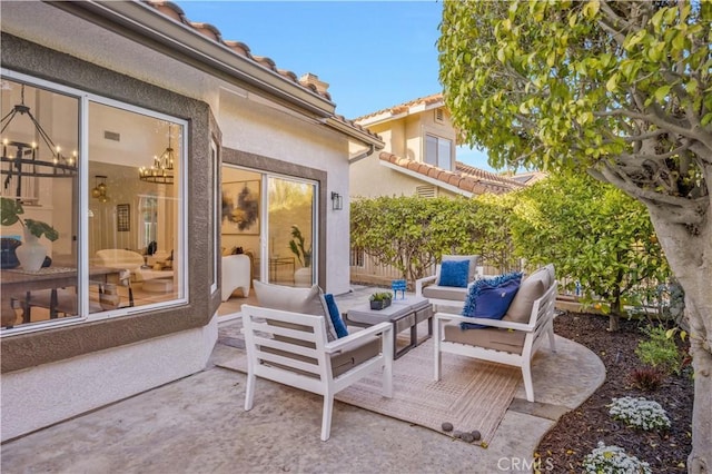 view of patio featuring outdoor lounge area