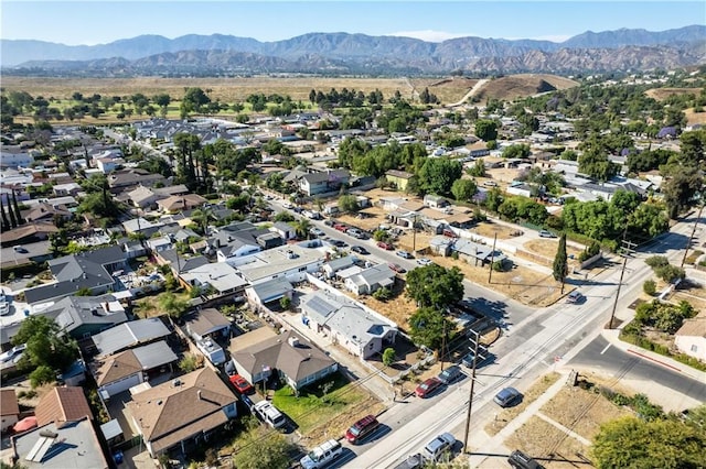 drone / aerial view with a mountain view