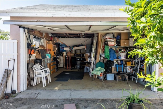 view of garage