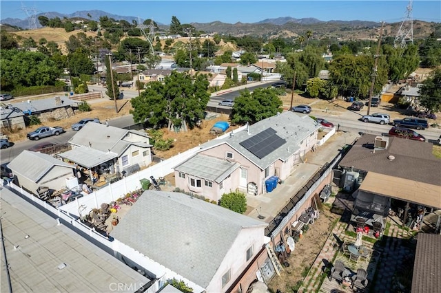 bird's eye view with a mountain view