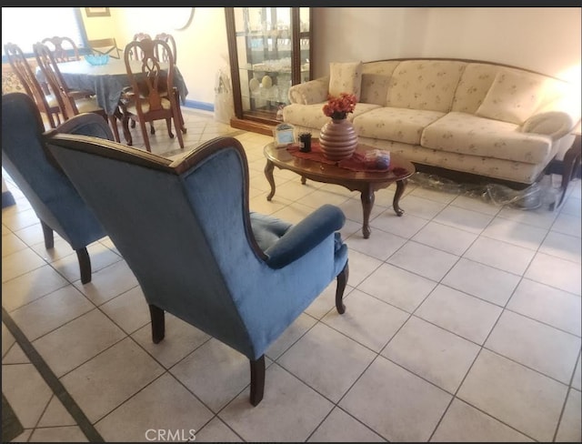 view of tiled living room